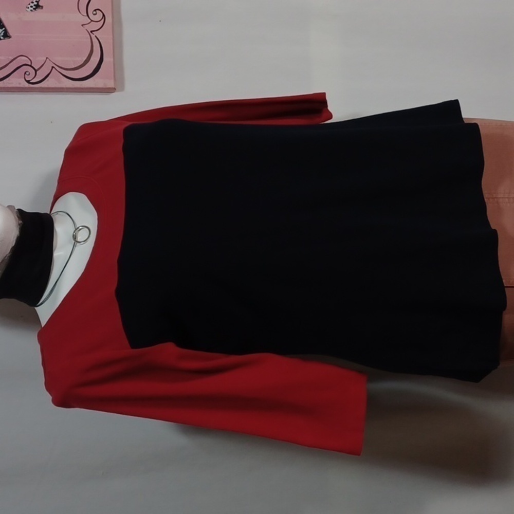 KIM ROGERS Petite Blouse BLACK AND RED COTTON SIZE PXL